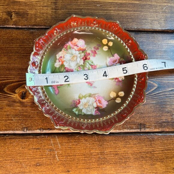 Moritz Zdekauer (MZ) Austria Pink Floral Design Hand-painted Porcelain Plate - Picture 9 of 9